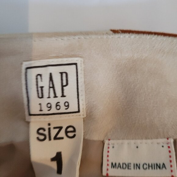 Rare Vintage Gap 1969 Striped Suede Midi Skirt Size 1 - Picture 8 of 9